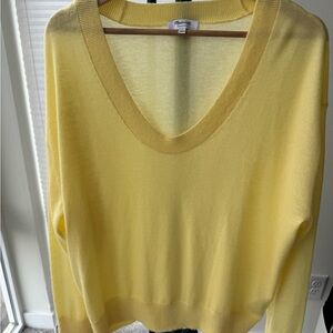 Madewell Yellow V-Neck Sweater